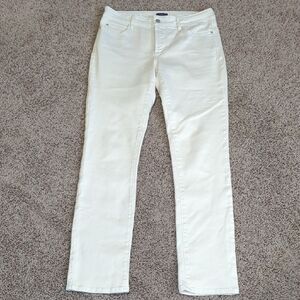 NYDJ Women's Light Cream Straight Leg Jeans